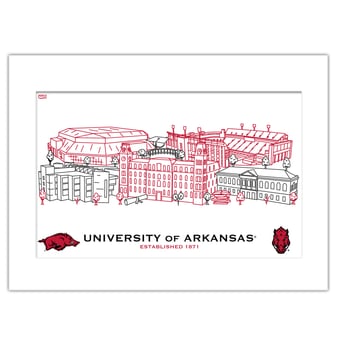 Arkansas Razorbacks 11" x 14" Matted Campus Wall Art Collage