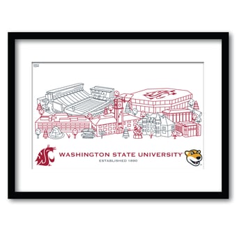 Washington State Cougars 11" x 14" Framed Campus Wall Art Collage