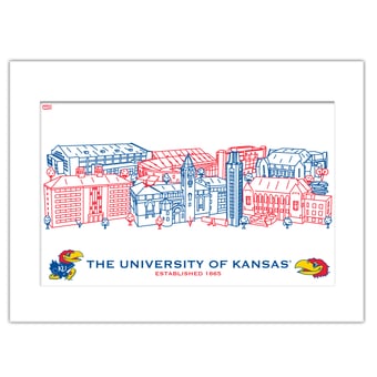 Kansas Jayhawks 11" x 14" Matted Campus Wall Art Collage