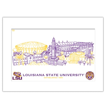 LSU Tigers 11" x 14" Matted Campus Wall Art Collage