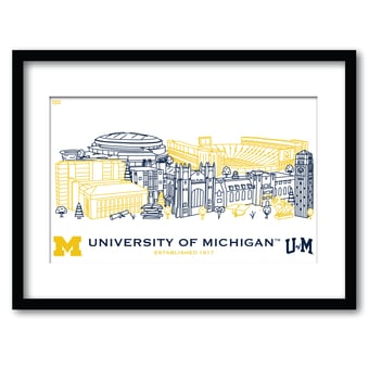 Michigan Wolverines 11" x 14" Framed Campus Wall Art Collage