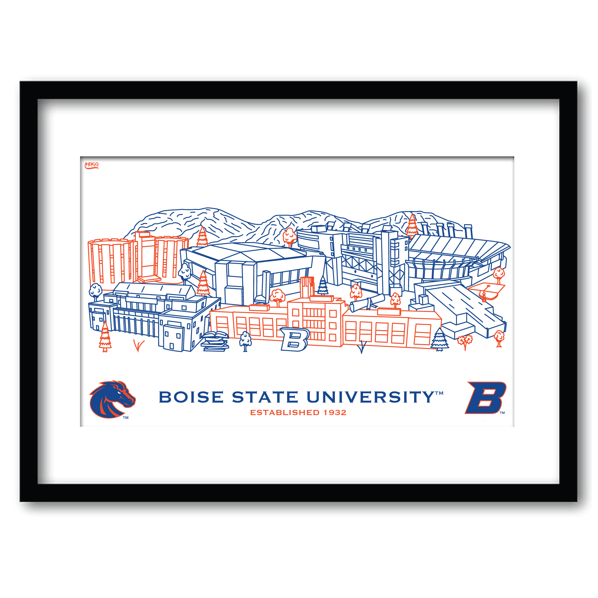 Boise State Broncos 11" x 14" Framed Campus Wall Art Collage