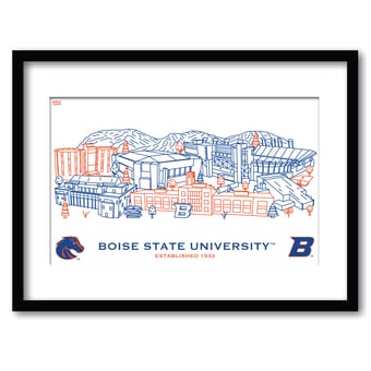 Boise State Broncos 11" x 14" Framed Campus Wall Art Collage