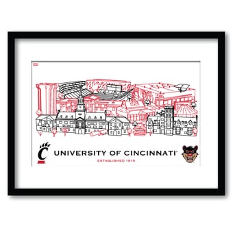 Cincinnati Bearcats 11" x 14" Framed Campus Wall Art Collage