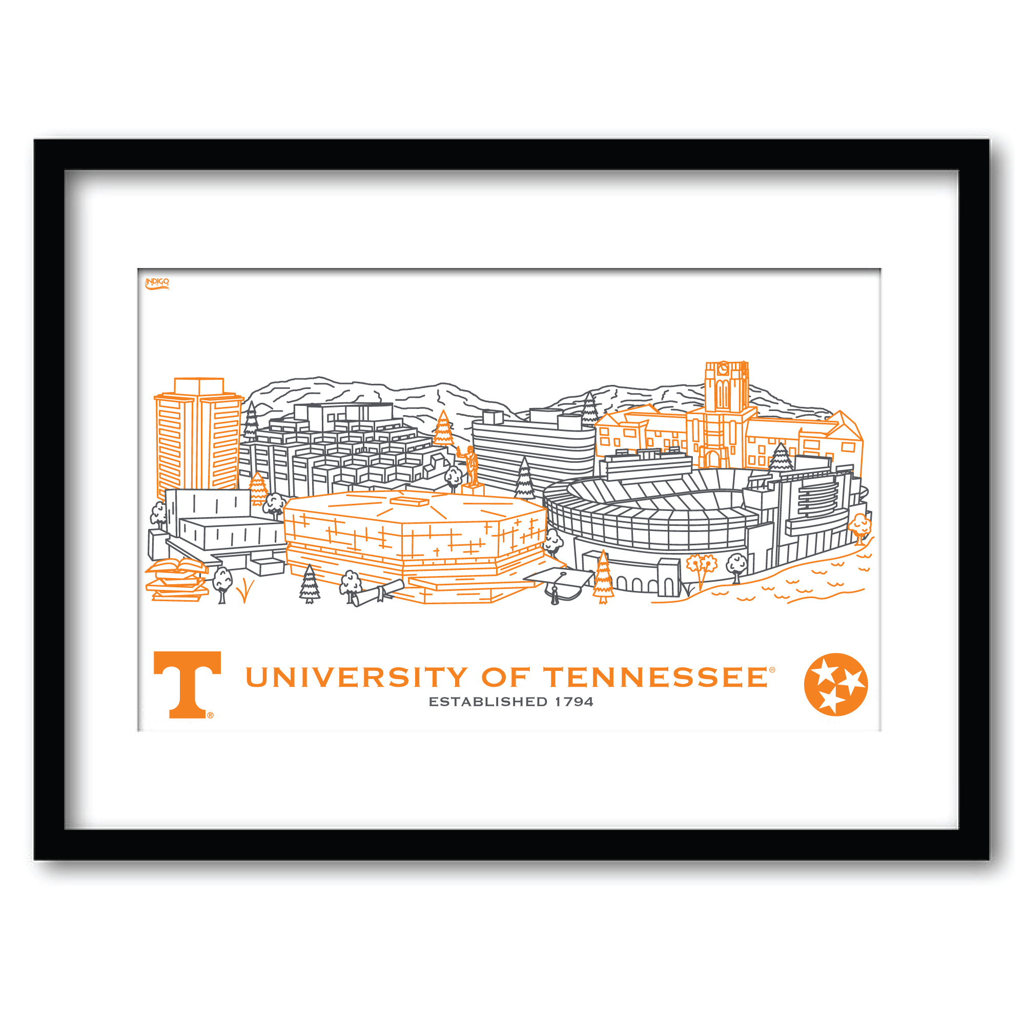 Tennessee Volunteers 11" x 14" Framed Campus Wall Art Collage