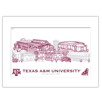 Texas A&M Aggies 11" x 14" Matted Campus Wall Art Collage
