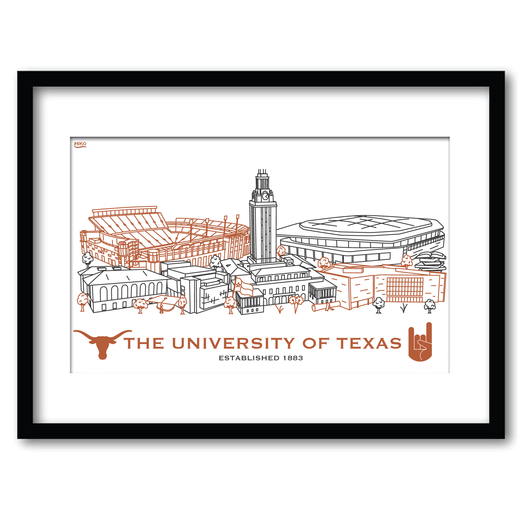 Texas Longhorns 11" x 14" Framed Campus Wall Art Collage