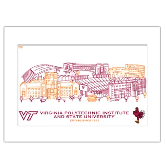 Virginia Tech Hokies 11" x 14" Matted Campus Wall Art Collage