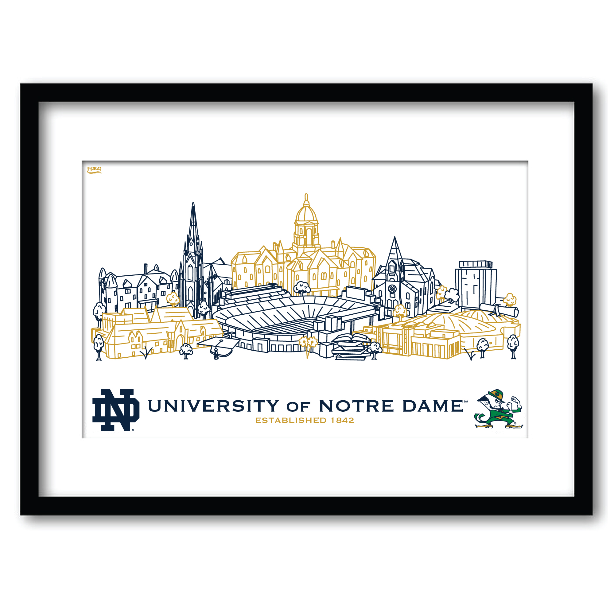 Notre Dame Fighting Irish 11" x 14" Framed Campus Wall Art Collage