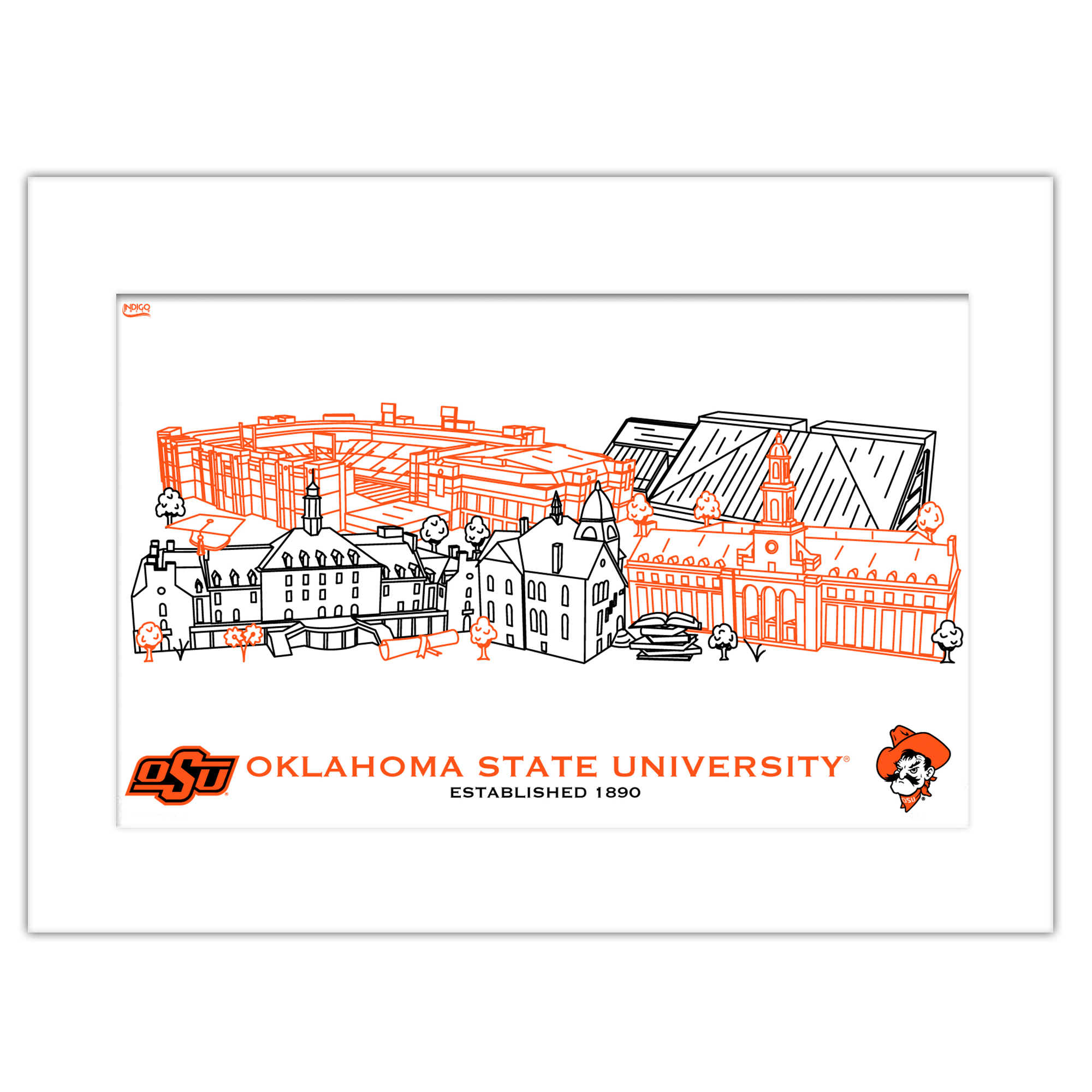 Oklahoma State Cowboys 11" x 14" Matted Campus Wall Art Collage