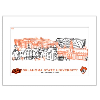 Oklahoma State Cowboys 11" x 14" Matted Campus Wall Art Collage