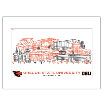 Oregon State Beavers 11" x 14" Matted Campus Wall Art Collage