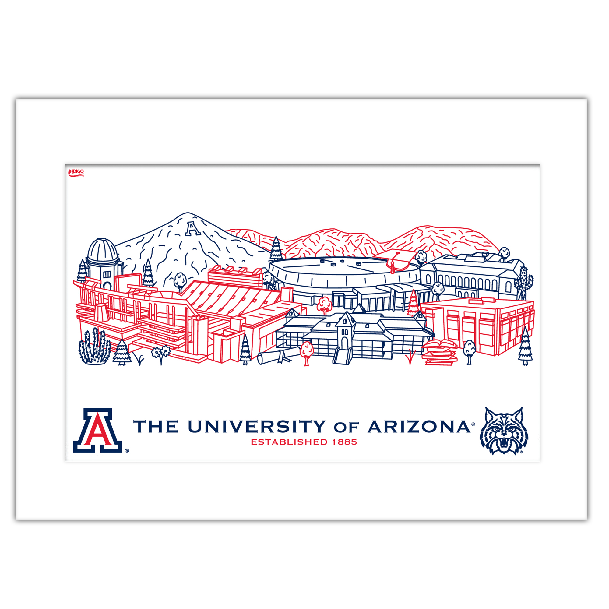 Arizona Wildcats 11" x 14" Matted Campus Wall Art Collage