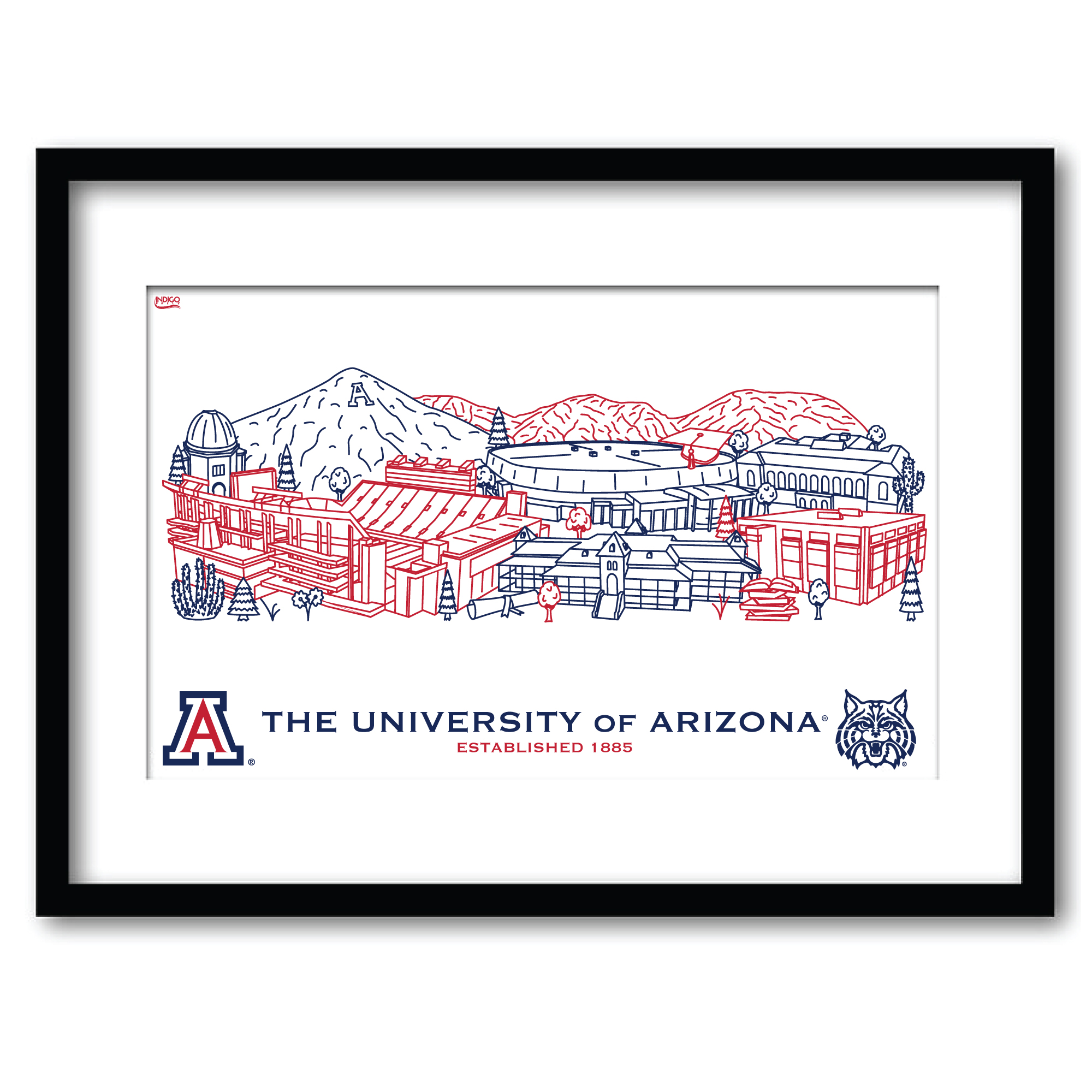 Arizona Wildcats 11" x 14" Framed Campus Wall Art Collage