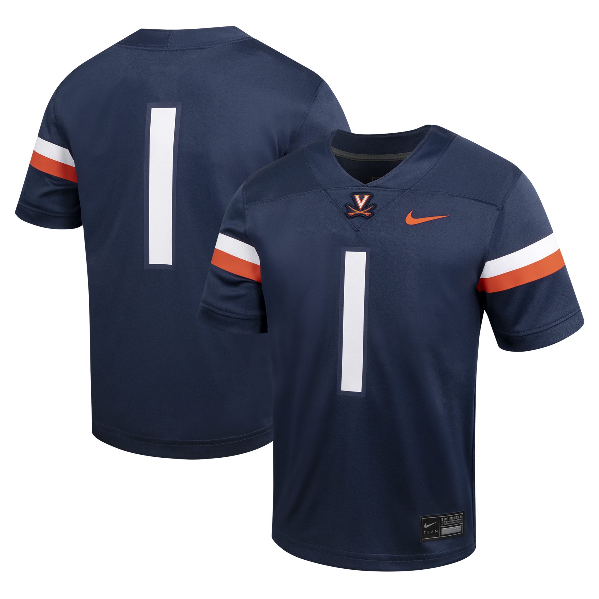 Youth Nike #1 Navy Virginia Cavaliers Untouchable Football Jersey