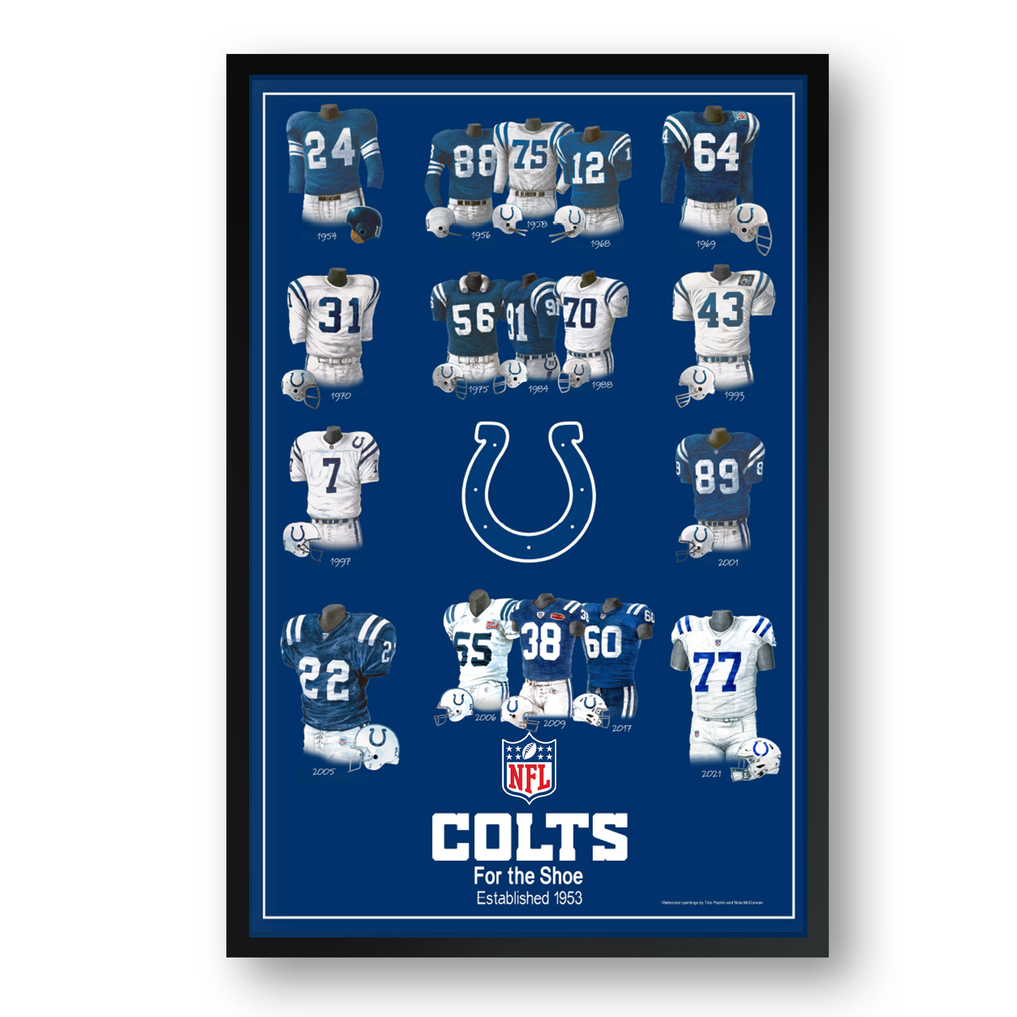 Indianapolis Colts 14" x 20" Uniform Heritage Framed Art Print