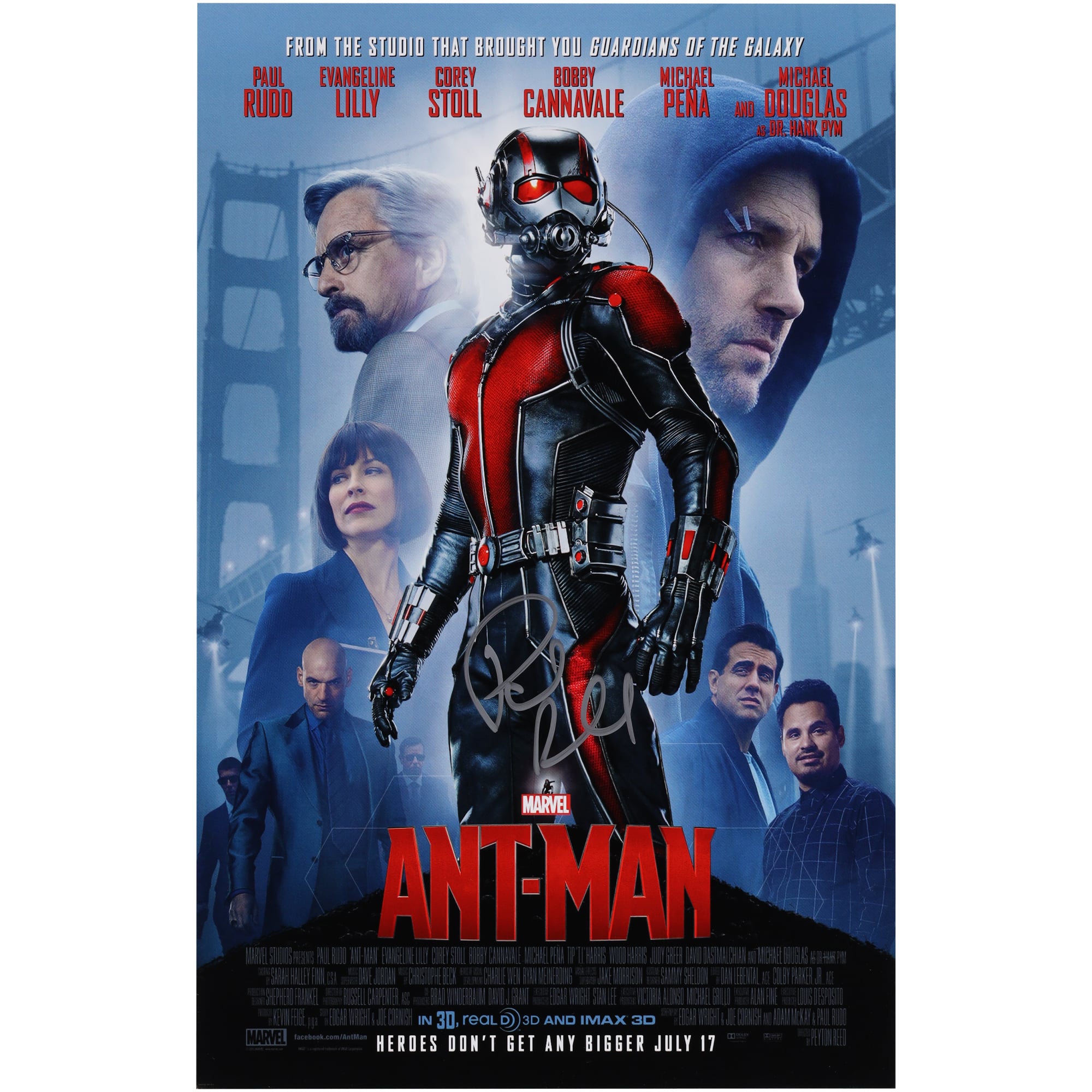 Paul Rudd Ant-Man Autographed 11" x 17" Movie Poster
