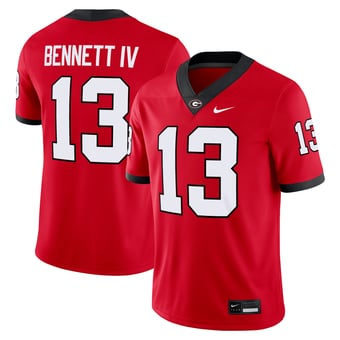 Men's Nike Stetson Bennett Red Georgia Bulldogs Player Game Jersey