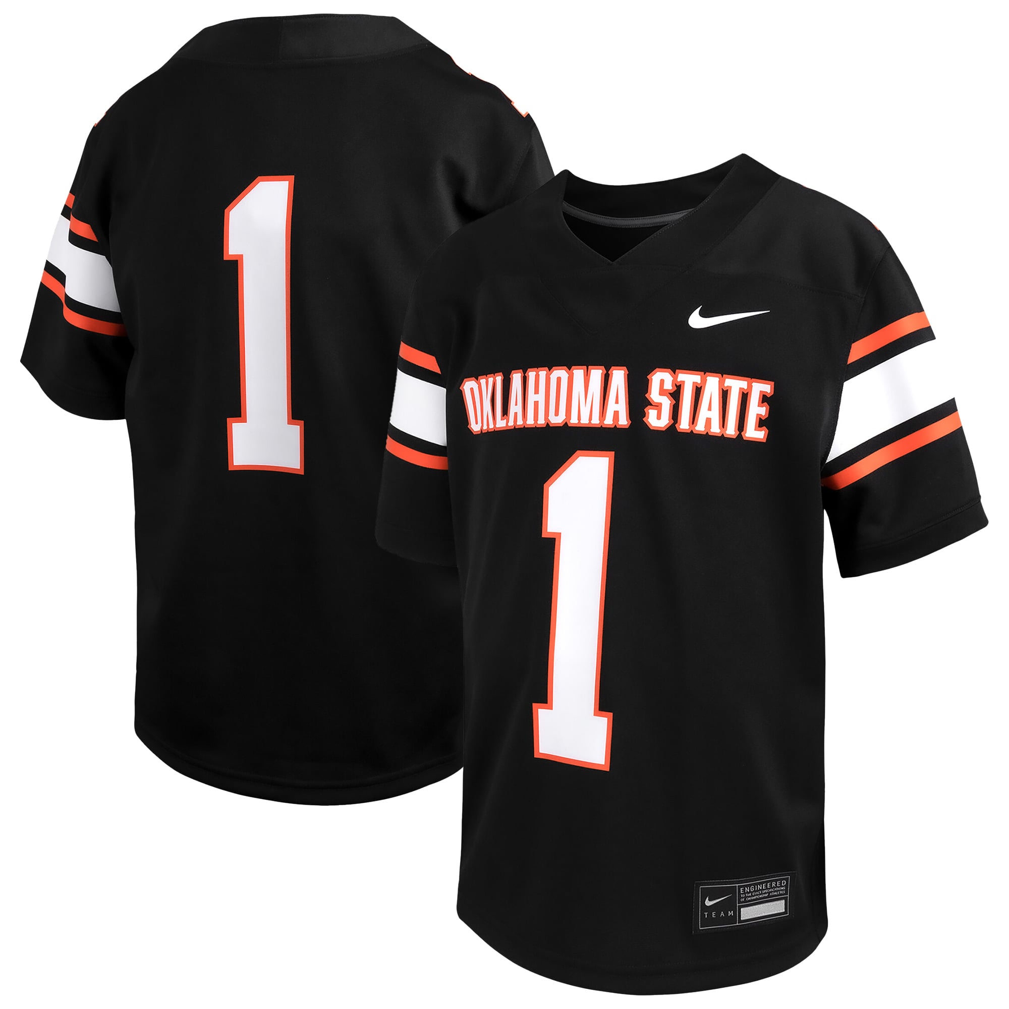 Youth Nike #1  Black Oklahoma State Cowboys Alternate Game Football Jersey