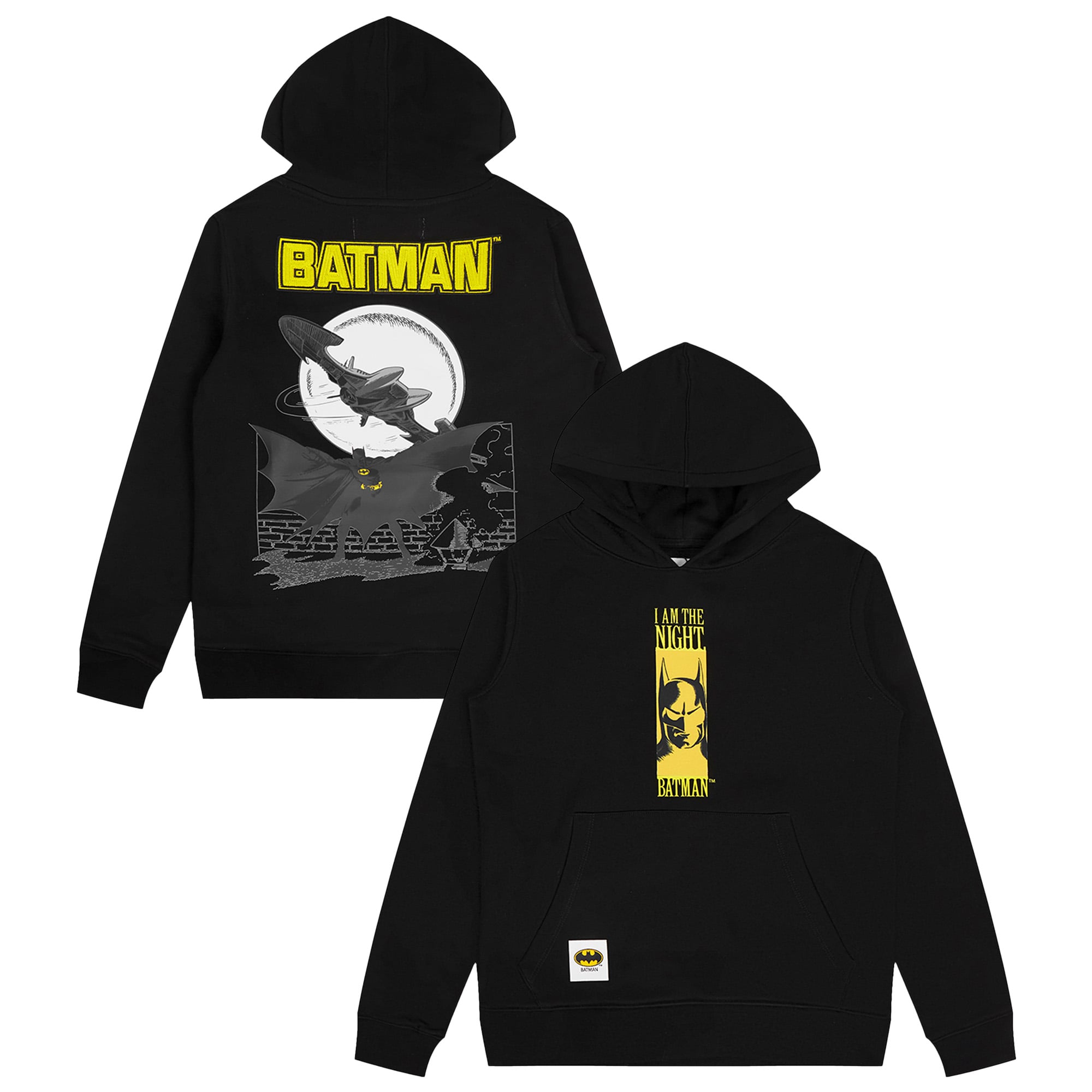 Youth Freeze Max  Black Batman Comics I Am The Night Pullover Hoodie