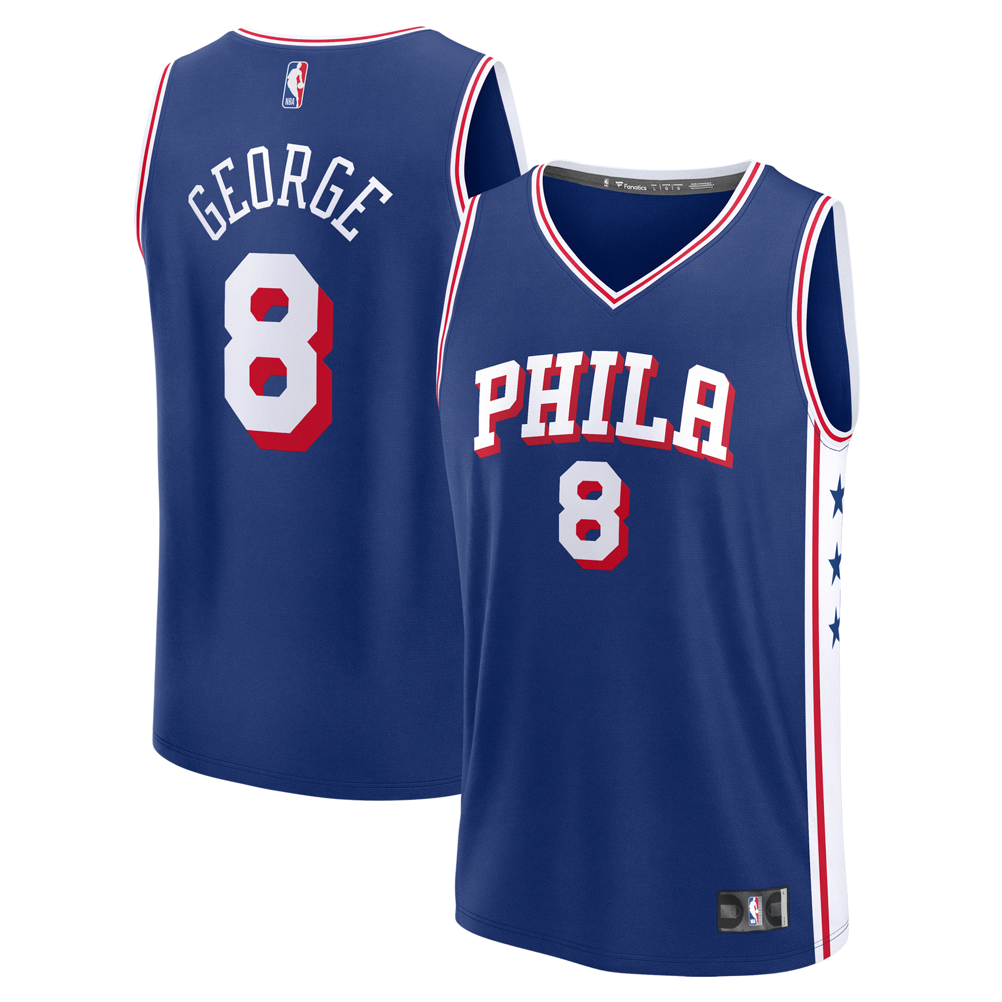 Men's Fanatics Paul George Royal Philadelphia 76ers Fast Break Replica Player Jersey - Icon Edition