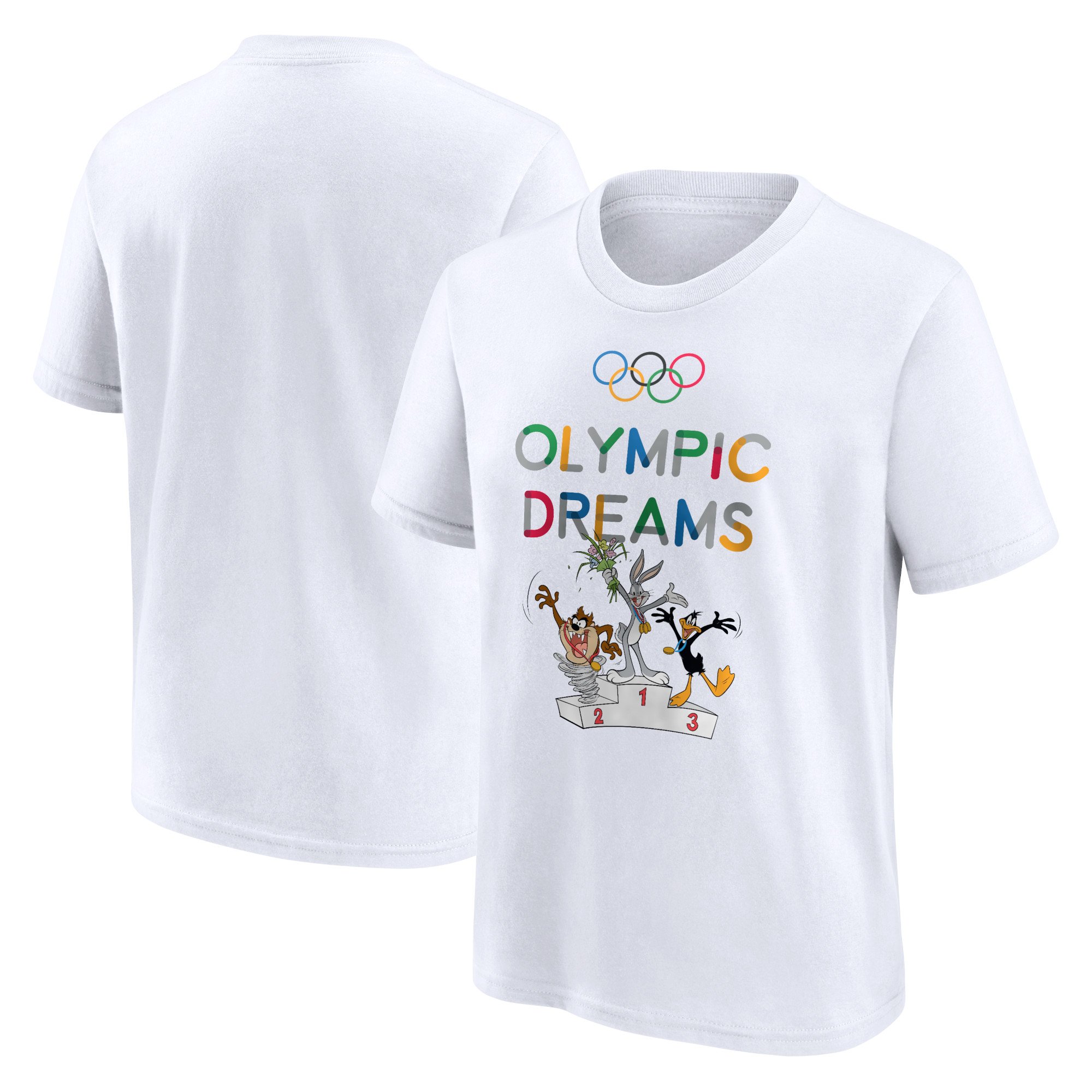 T-shirt grafica The Olympic Collection x Looney Tunes Podium Typography - Bianca - Junior