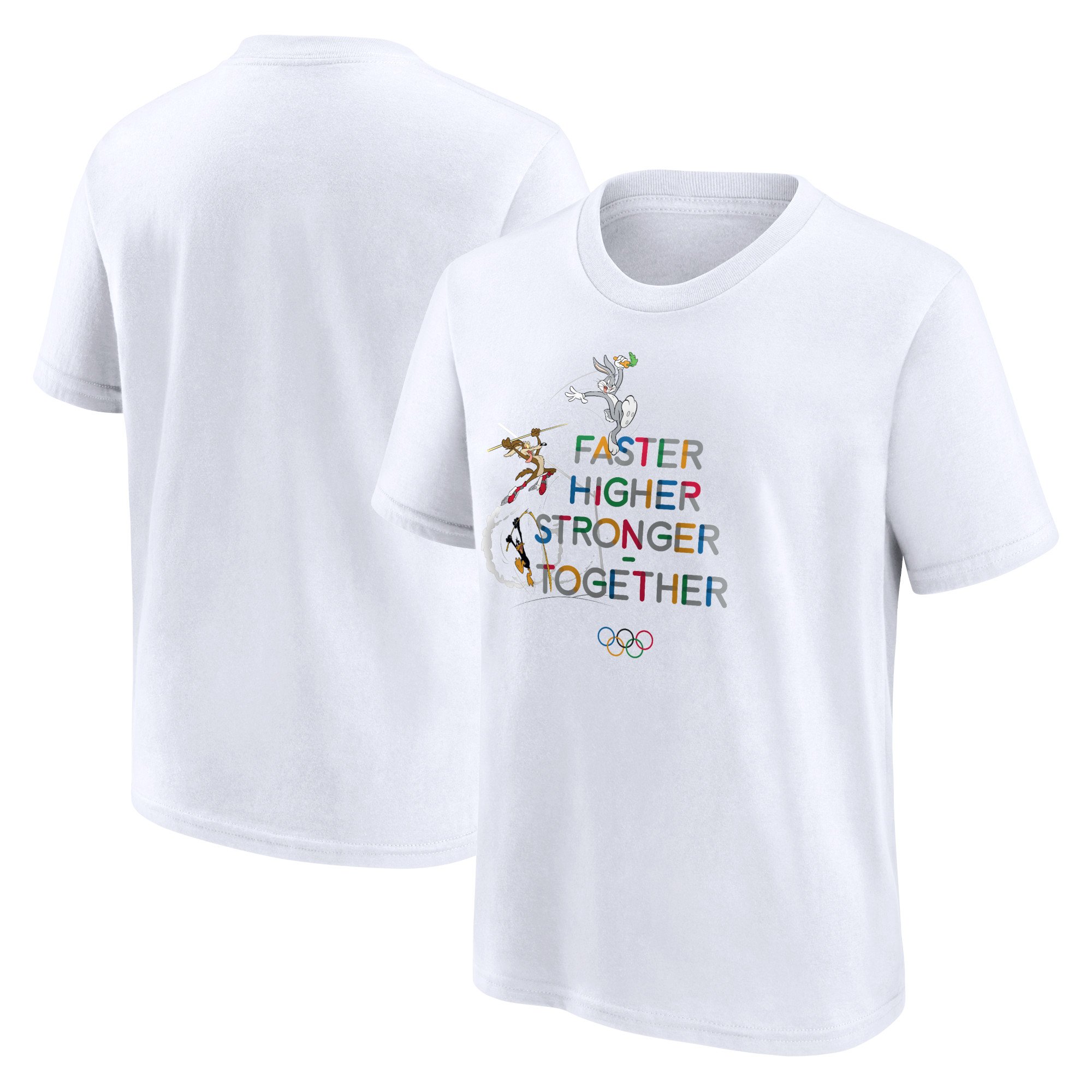 T-shirt grafica tipografica The Olympic Collection x Looney Tunes Pole Vault - Bianca - Junior