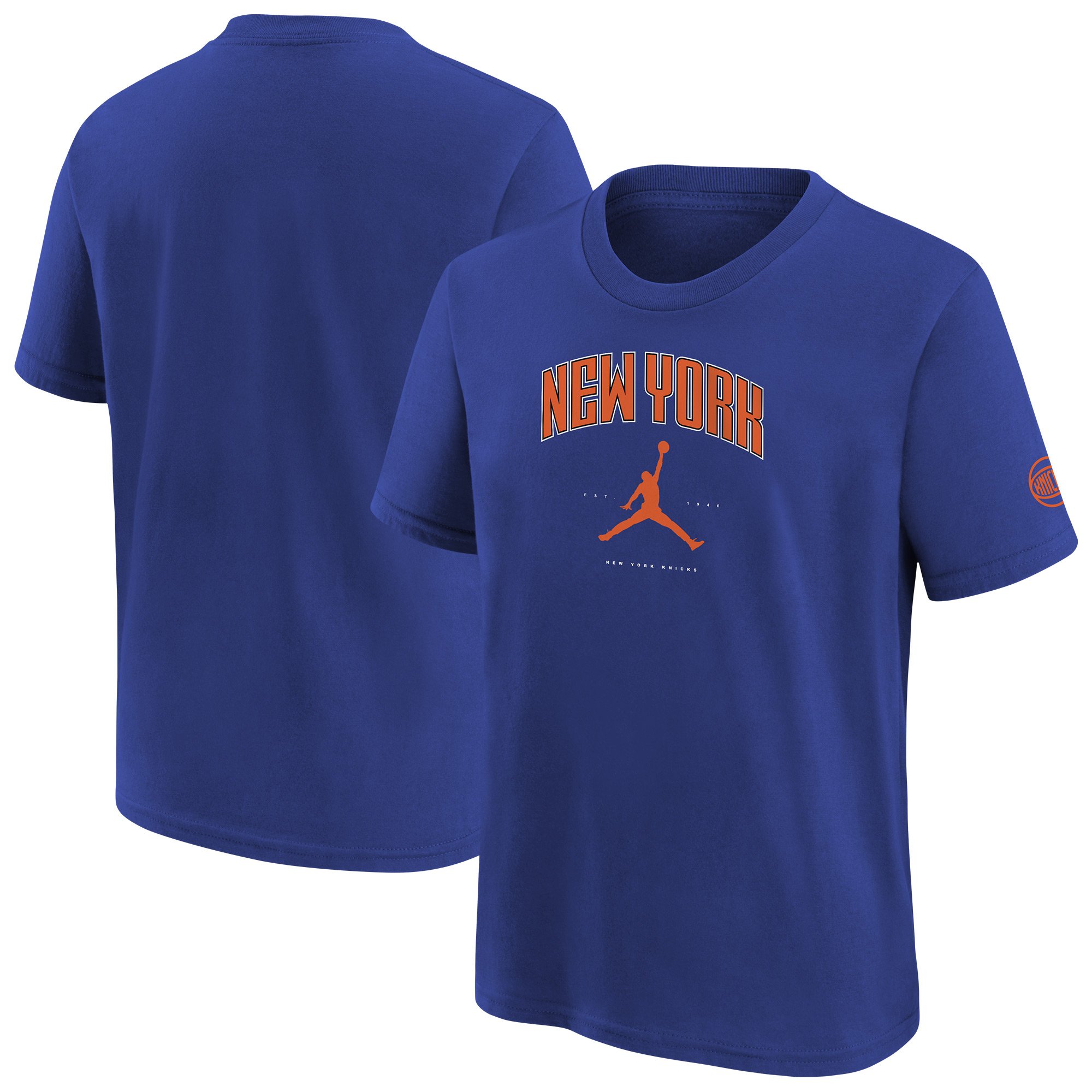 Youth Jordan Brand Blue New York Knicks Essential Cities T-Shirt