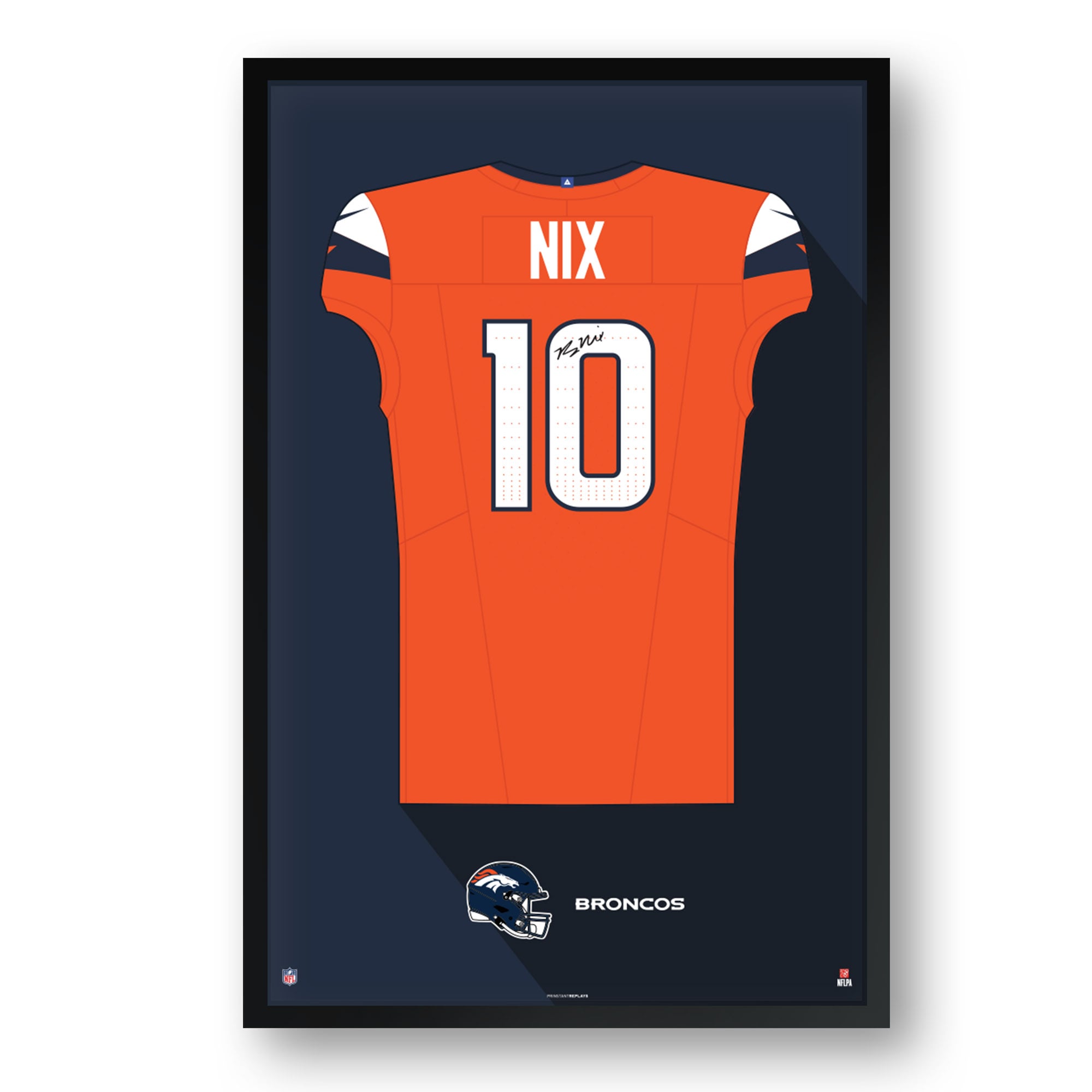 Bo Nix Denver Broncos Framed 14" x 20" Jersey Art Print