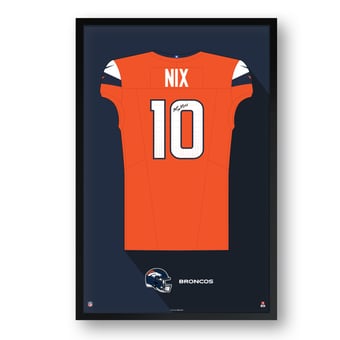 Bo Nix Denver Broncos Framed 14" x 20" Jersey Art Print