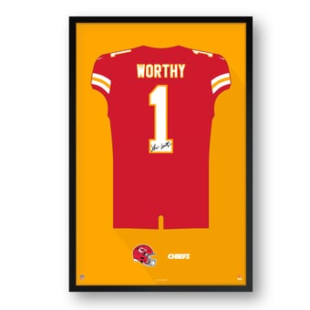 Xavier Worthy Kansas City Chiefs Framed 14" x 20" Jersey Art Print