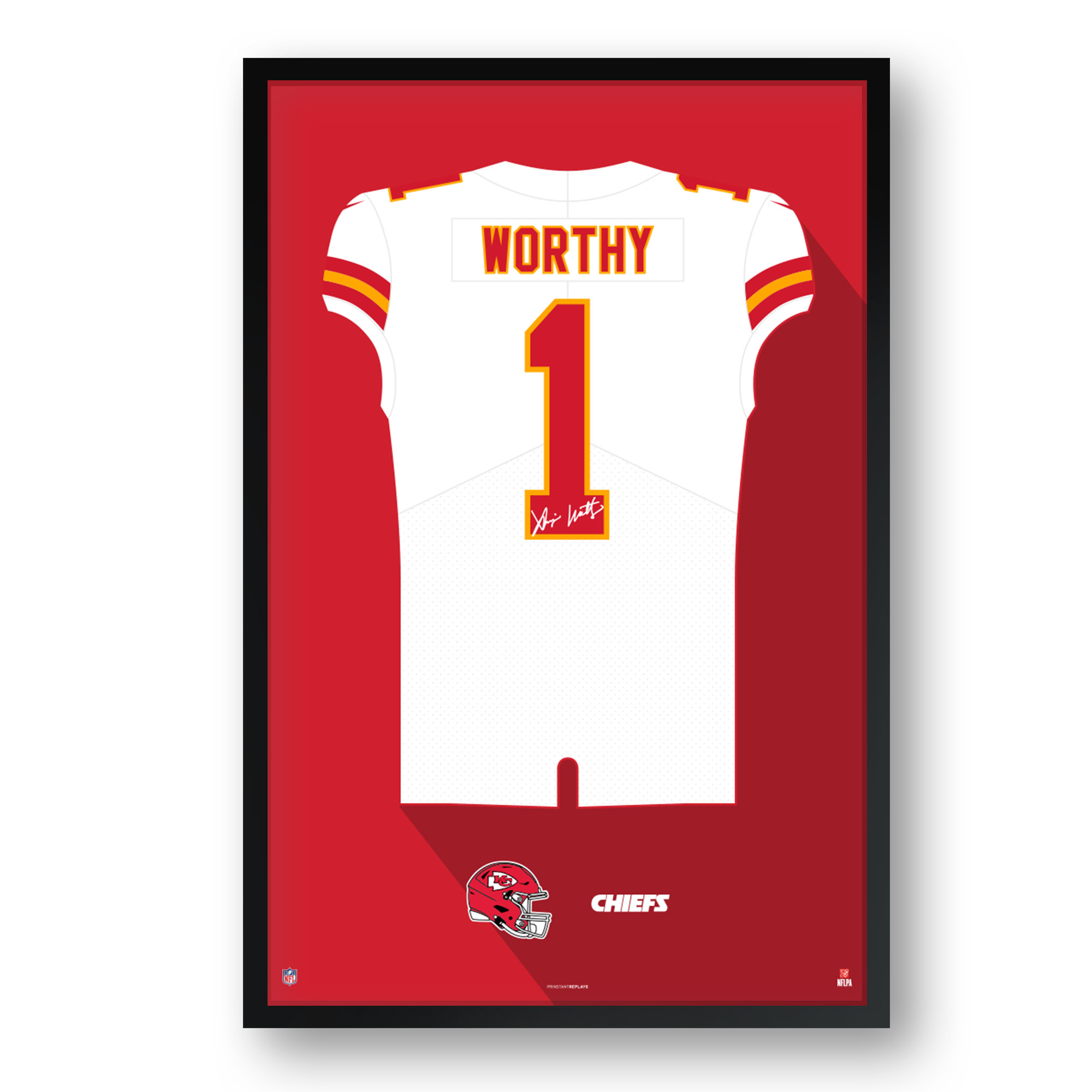 Xavier Worthy Kansas City Chiefs Framed 14" x 20" Jersey Art Print