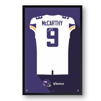 J.J. McCarthy Minnesota Vikings Framed 14" x 20" Jersey Art Print