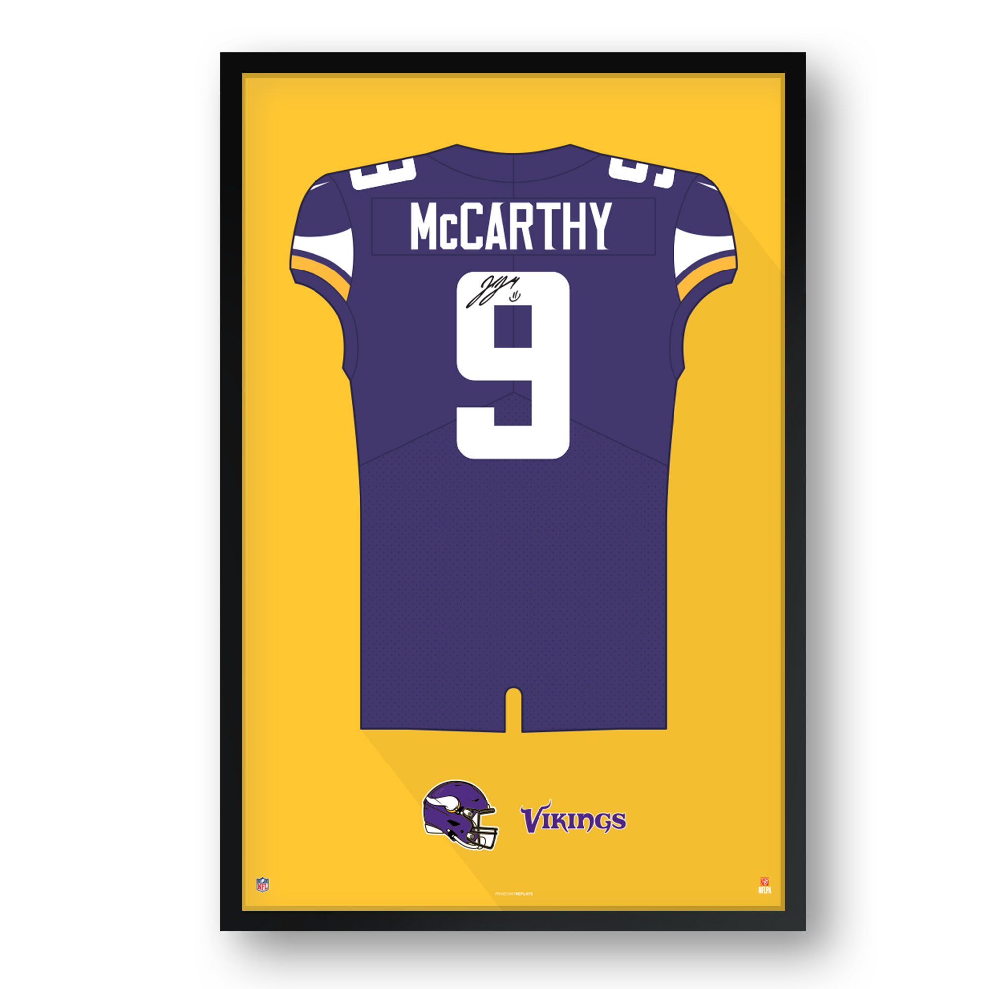 J.J. McCarthy Minnesota Vikings Framed 27" x 39" Jersey Art Print