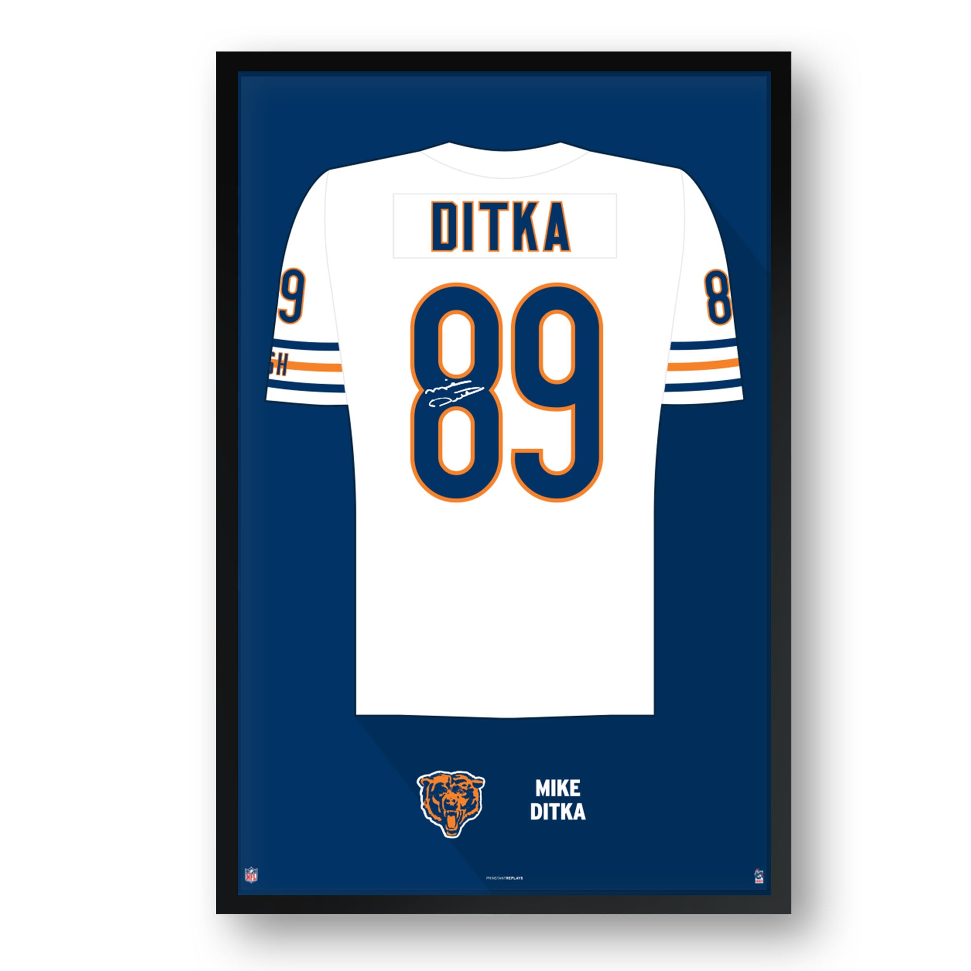 Mike Ditka Chicago Bears Framed 14″ x 20″ Retired Jersey Art Print