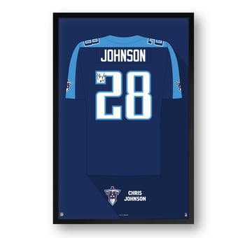 Chris Johnson Tennessee Titans Framed 14" x 20" Retired Jersey Art Print