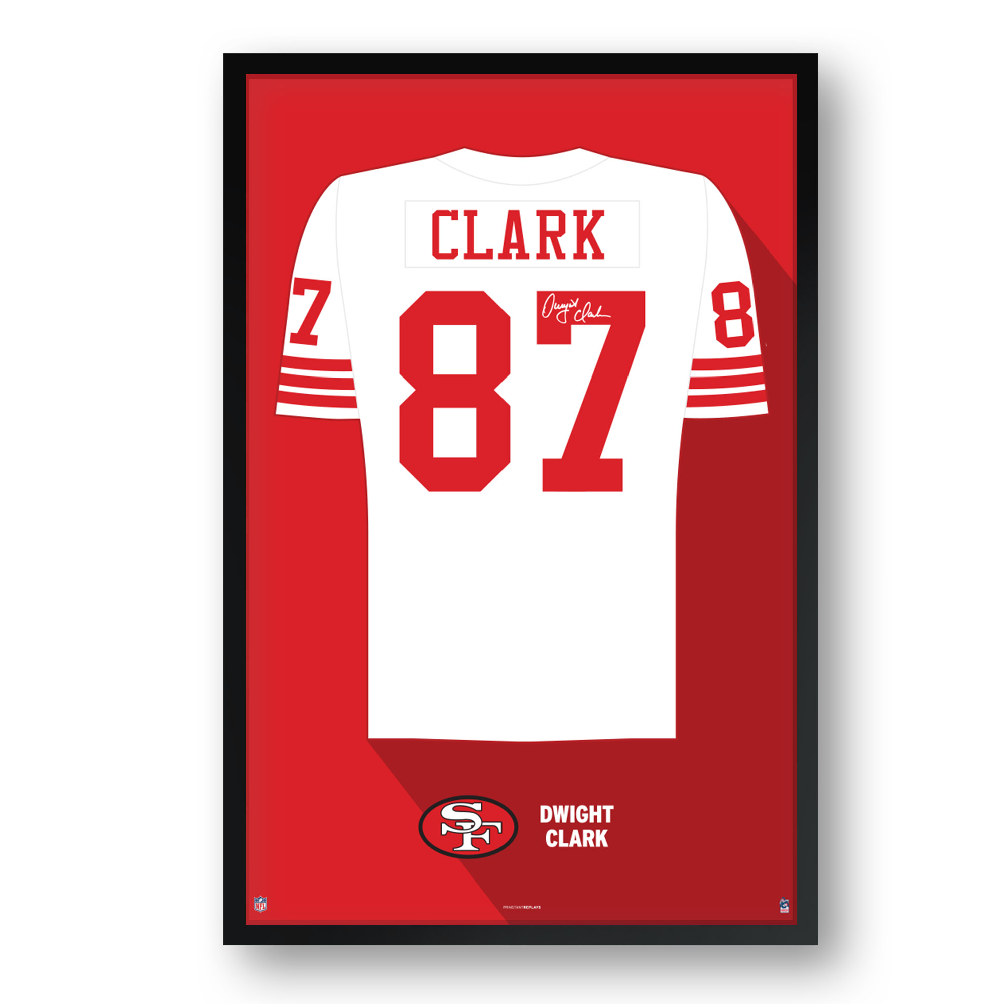 Dwight Clark San Francisco 49ers Framed 14" x 20" Retired Jersey Art Print