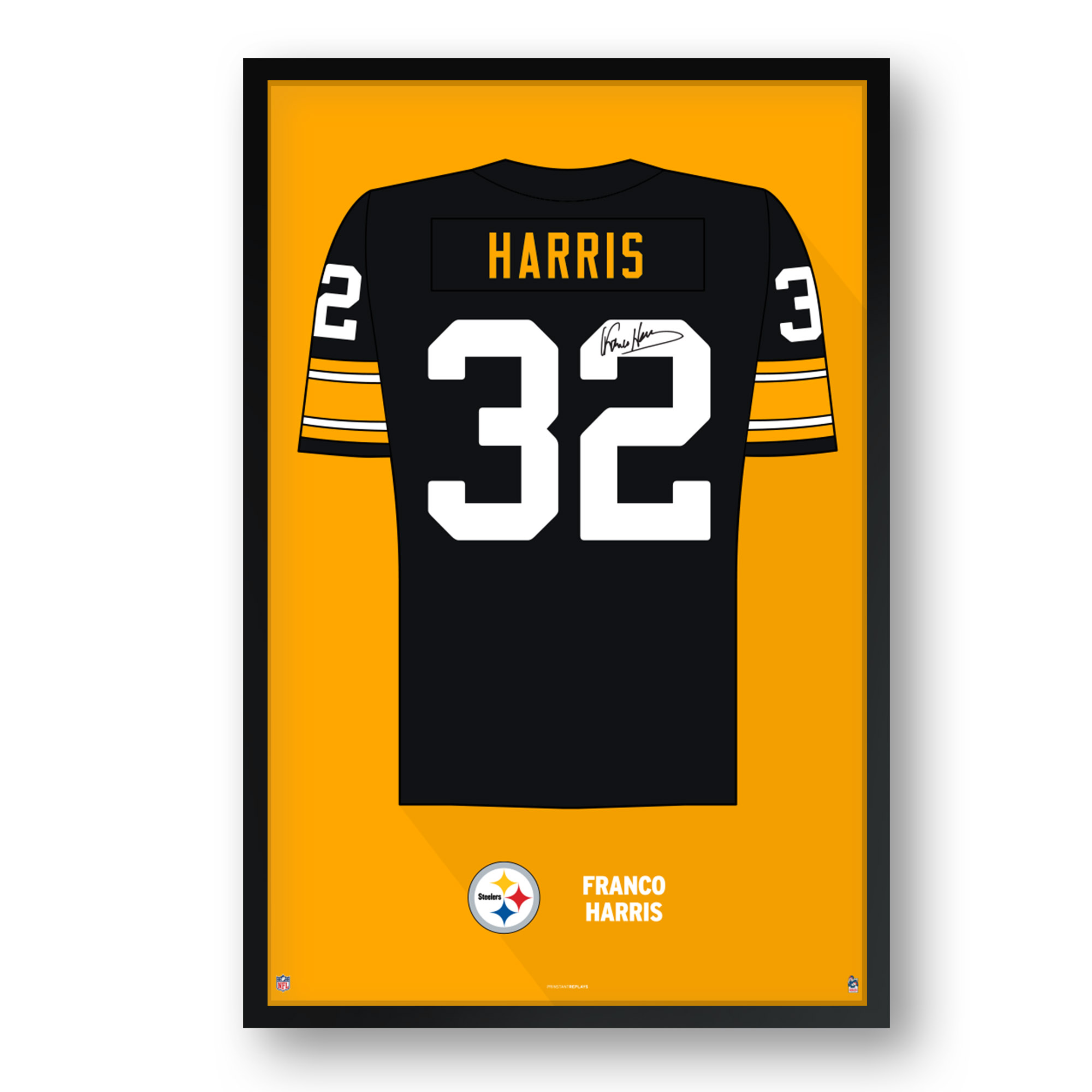 Franco Harris Pittsburgh Steelers Framed 14" x 20" Retired Jersey Art Print