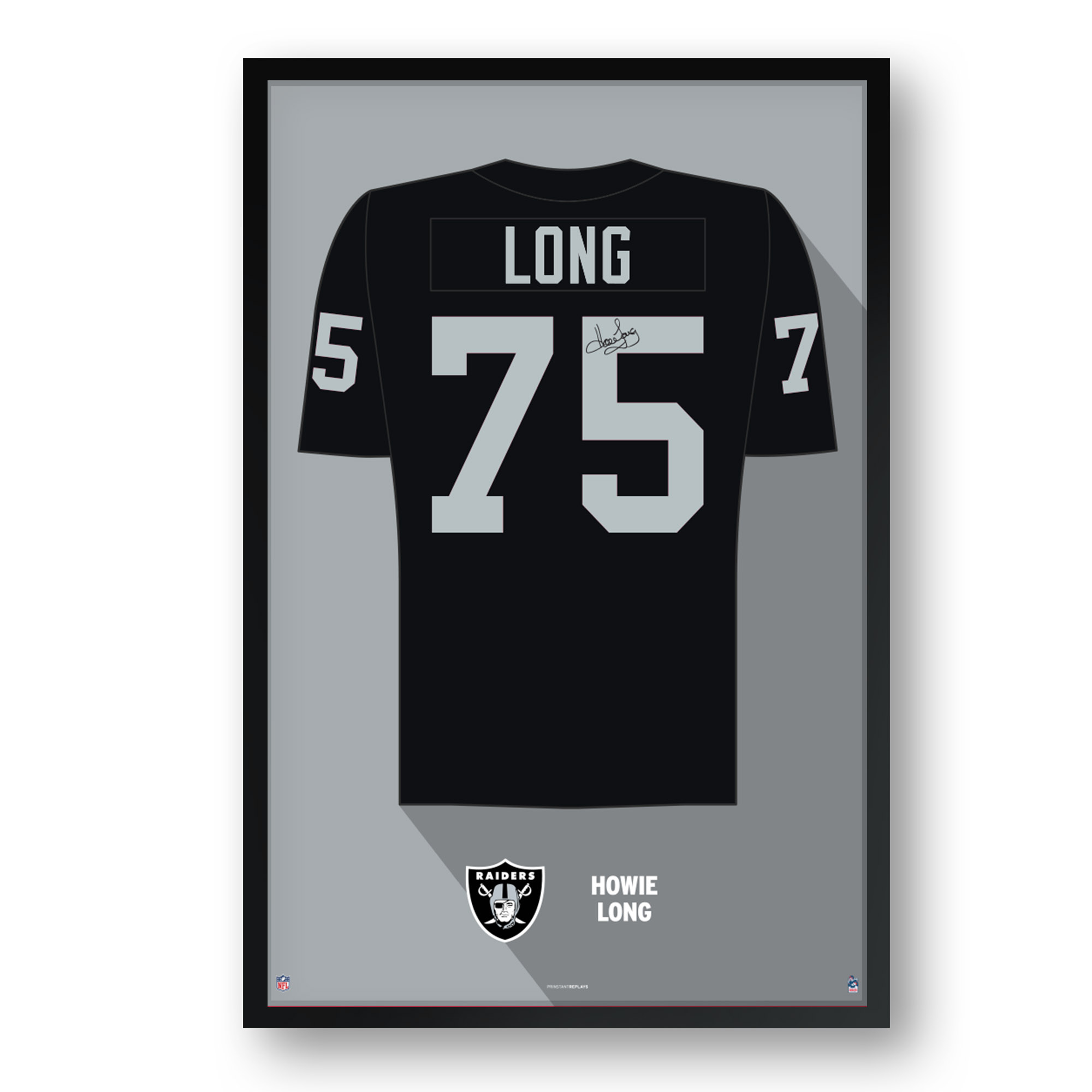 Howie Long Las Vegas Raiders Framed 14" x 20" Retired Jersey Art Print