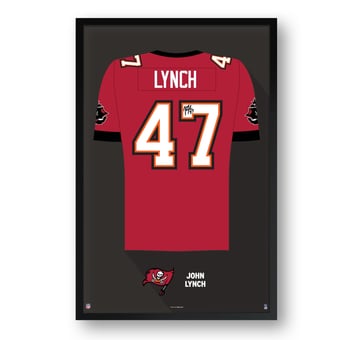 John Lynch Tampa Bay Buccaneers Framed 14" x 20" Retired Jersey Art Print