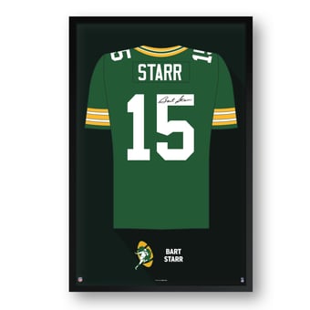 Bart Starr Green Bay Packers Framed 14" x 20" Retired Jersey Art Print