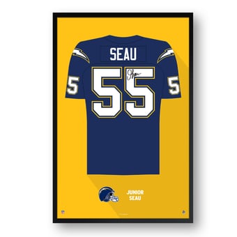 Junior Seau Los Angeles Chargers Framed 14" x 20" Retired Jersey Art Print