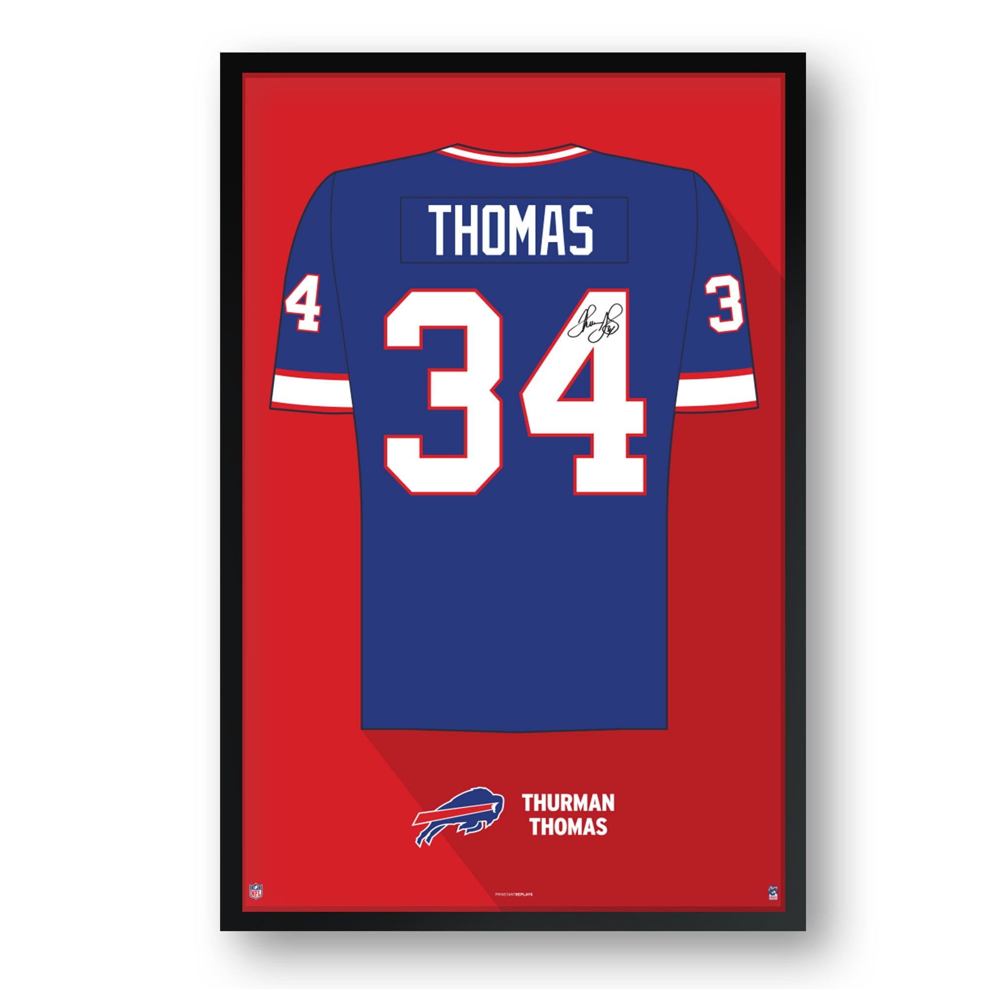 Thurman Thomas Buffalo Bills Framed 14" x 20" Retired Jersey Art Print