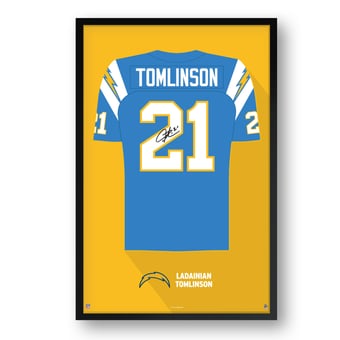 LaDainian Tomlinson Los Angeles Chargers Framed 14" x 20" Retired Jersey Art Print