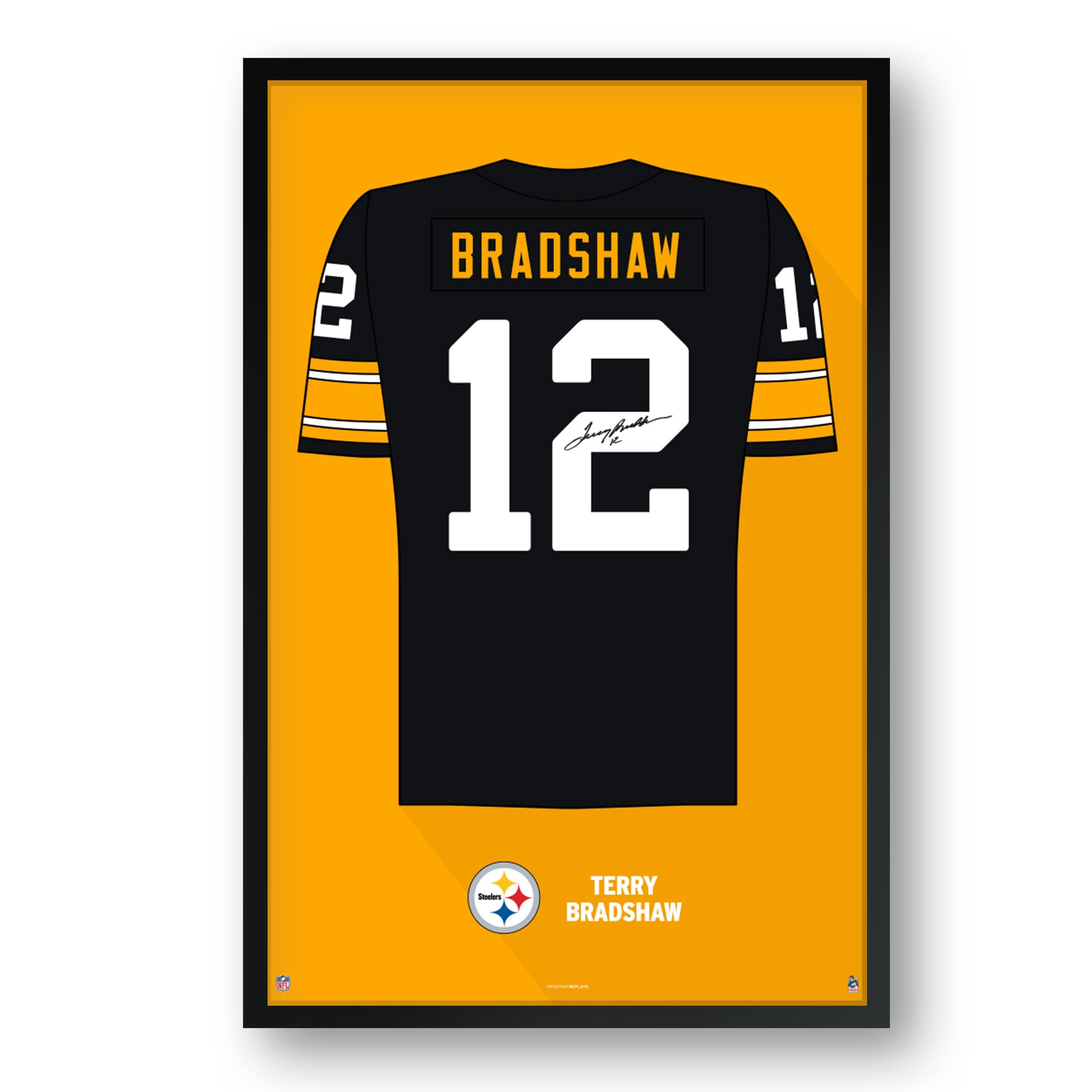 Terry Bradshaw Pittsburgh Steelers Framed 27" x 39" Retired Jersey Art Print