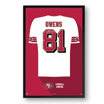 Terrell Owens San Francisco 49ers Framed 27" x 39" Retired Jersey Art Print