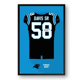Thomas Davis Sr. Carolina Panthers Framed 27" x 39" Retired Jersey Art Print