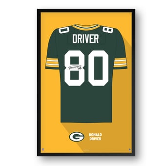 Donald Driver Green Bay Packers Framed 27" x 39" Retired Jersey Art Print