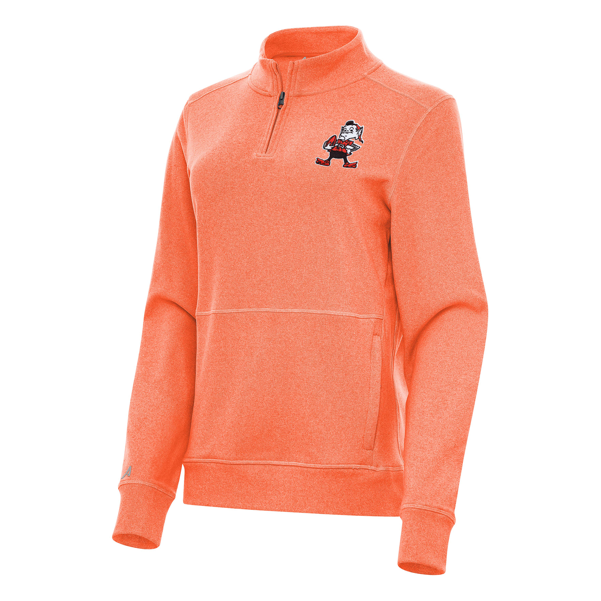 Antigua Women's Heather Orange Cleveland Browns Crush Quarter-Zip Jacket - Heather Orange