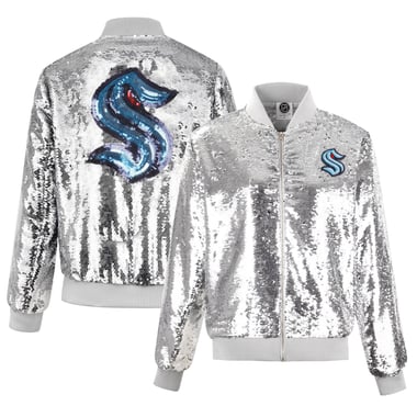 Cuce Silver Sequin Full-Zip Jacket